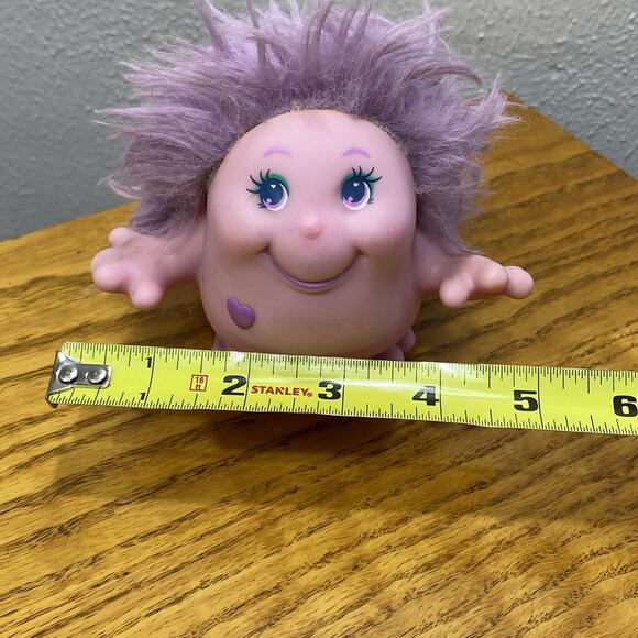 Vintage Playskool Baby Fondly Snugglebumms Pink Purple Hair Squeaker 1984 - Read - Picture 7 of 8